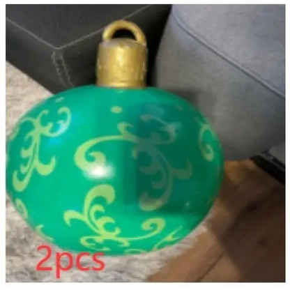 60CM Inflatable Christmas Ornament Ball – Outdoor PVC Decor - Green / 2PCS / 60cm - Home