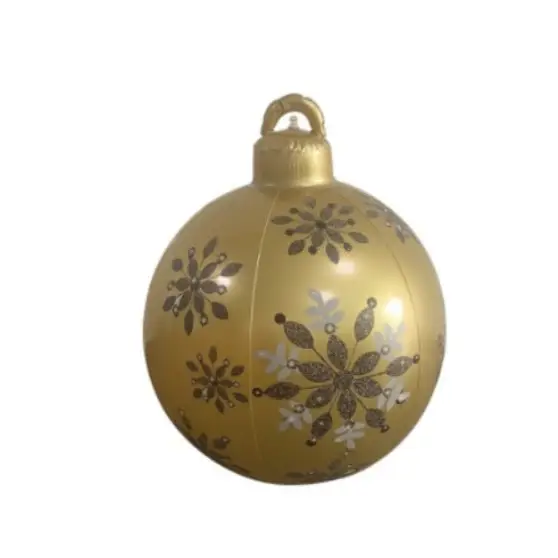 60CM Inflatable Christmas Ornament Ball – Outdoor PVC Decor - Hard yellow / 1PC / 60cm
