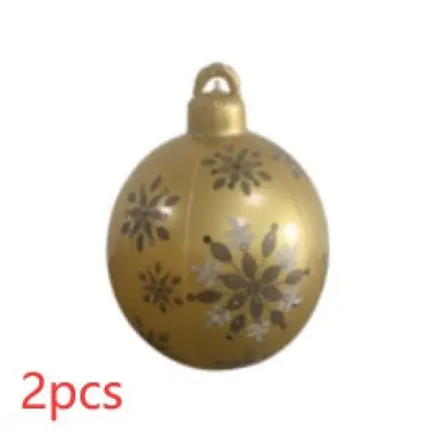 60CM Inflatable Christmas Ornament Ball – Outdoor PVC Decor - Hard yellow / 2PCS / 60cm