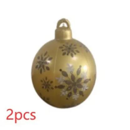 60CM Inflatable Christmas Ornament Ball – Outdoor PVC Decor - Hard yellow / 2PCS / 60cm