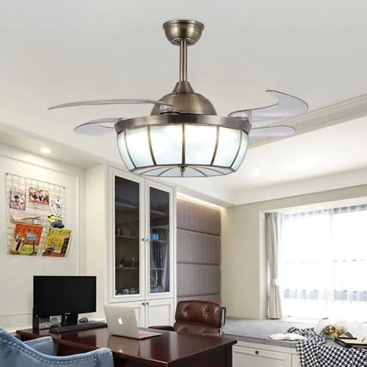 Bronze Motor Farmhouse Retractable Ceiling Fan with Light - Lighting > lights Fans