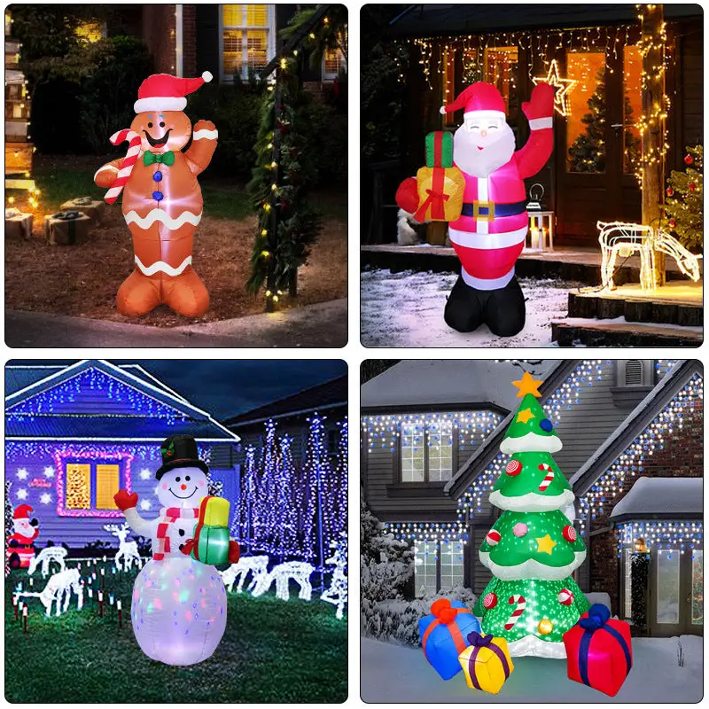 Christmas LED Inflatable Yard Decor – Santa Tree Snowman - Home & Garden > Seasonal Holid