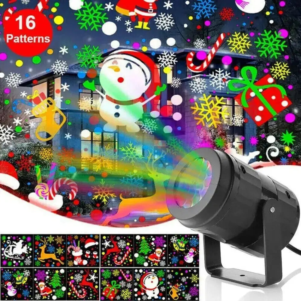 Christmas Snowflake Projector Light – LED Rotating Spotlight - Home & Garden > Decor