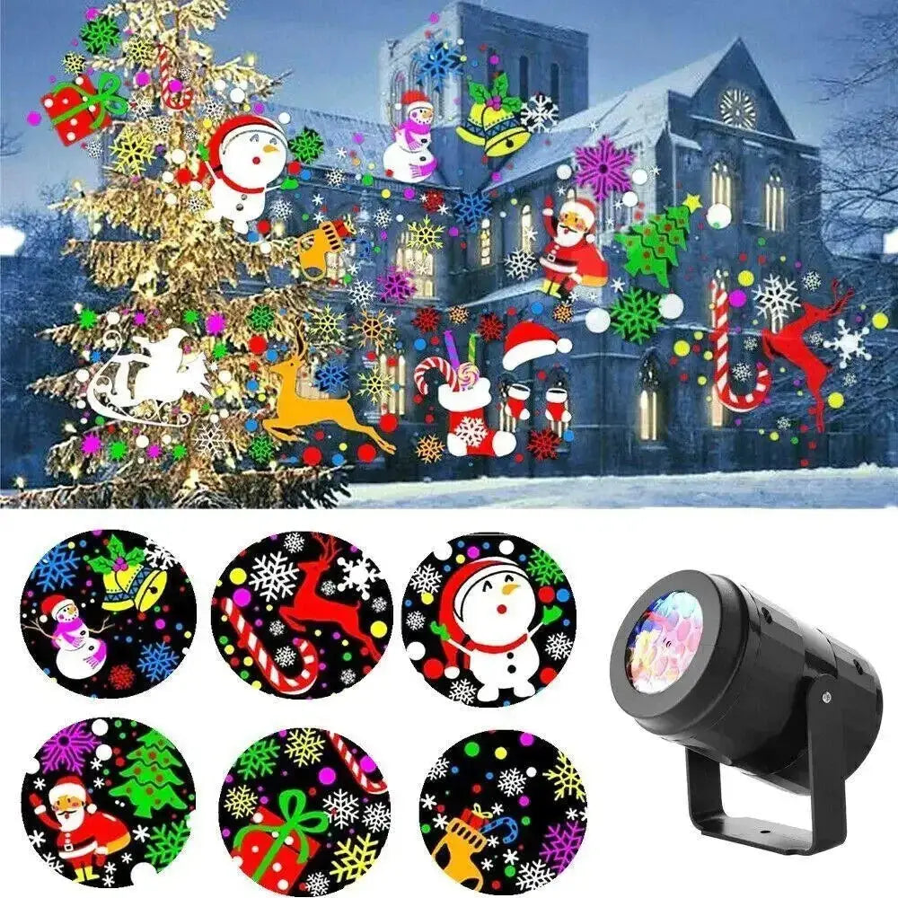 Christmas Snowflake Projector Light – LED Rotating Spotlight - Home & Garden > Decor