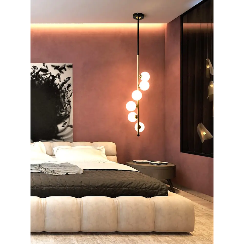 Creative Spiral Chandelier with Glass Balls Lampshade - Home & Garden > Lighting Fixtures