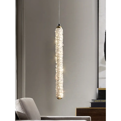 Crystal Pendant Light with Adjustable Strip for Bedroom Dining - 1 / Dia3.9xH24.8