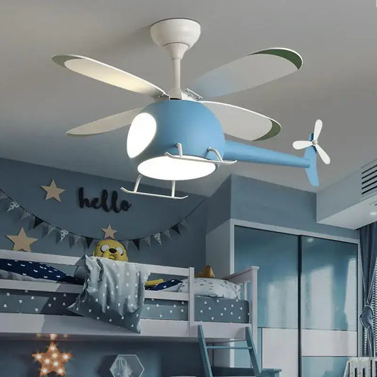 Helicopter Ceiling Fan with Light for Children’s Bedroom - Fans