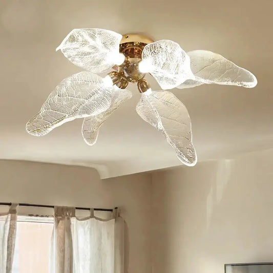 Leaf Ceiling Chandelier: Luxury Lighting for Living Bedroom - Chandelier