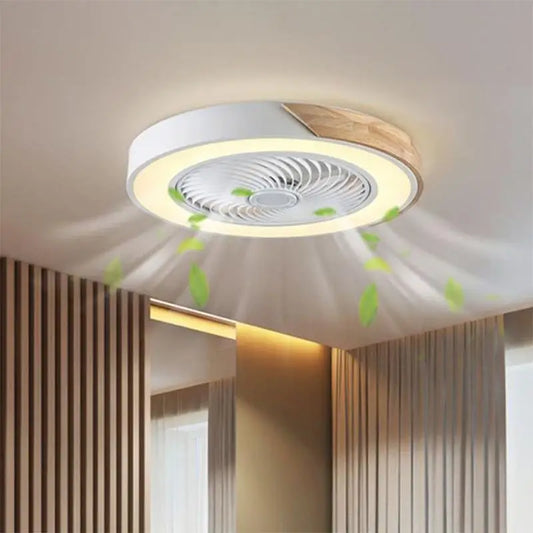 LED Bladeless Ceiling Fan Light with Flush Mount - Round - Lighting > lights Fans