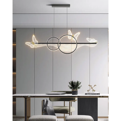 Luxury Creative Butterfly Pendant for Dining Kitchen Living - Black / Cool Light - Home &