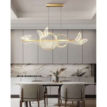 Luxury Creative Butterfly Pendant for Dining Kitchen Living - Gold / Warm Light - Home &