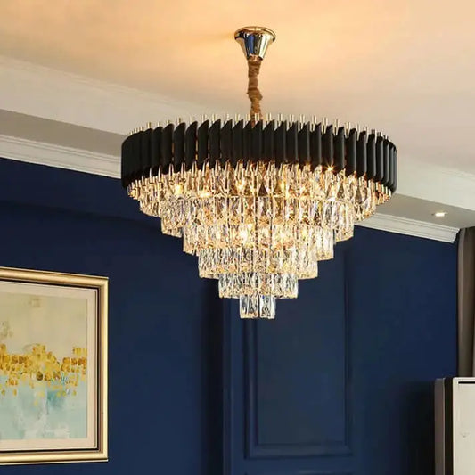 Luxury Crystal Round Chandelier for Living Dining Bedroom