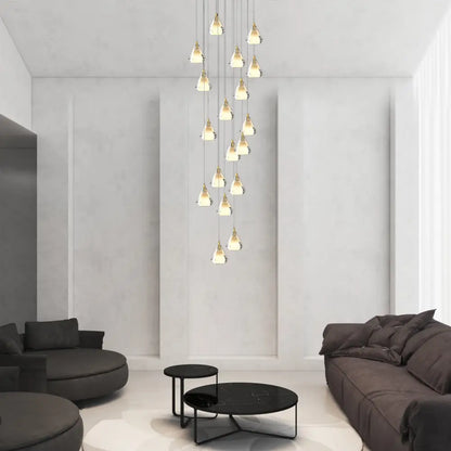 Luxury Crystal Shade Nordic Staircase Chandelier - 18 - Light Lighting > Ceiling lights
