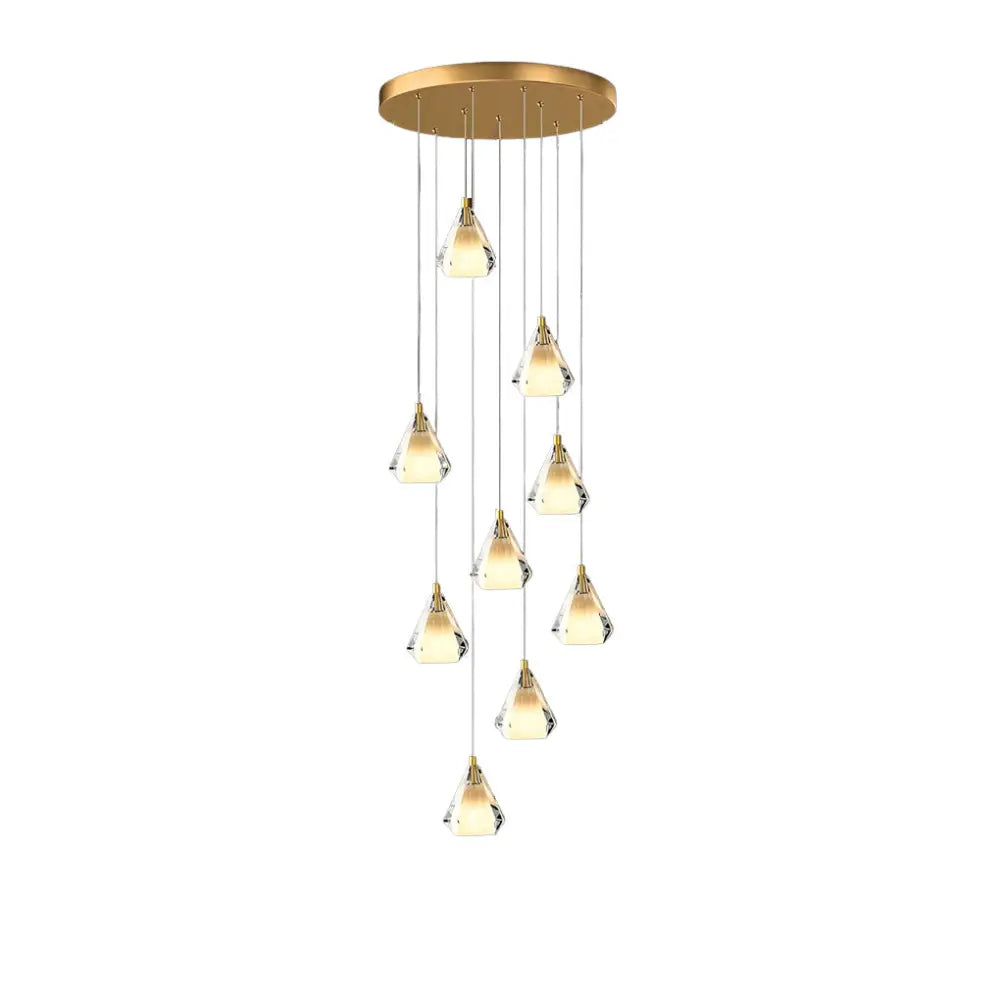 Luxury Crystal Shade Nordic Staircase Chandelier - Lighting > Ceiling lights Chandeliers