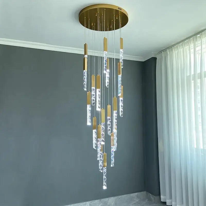 Luxury Hanging Long - Led Staircase Chandelier for Living Hall - Home & Garden > Lighting