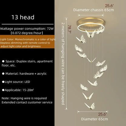 Modern Butterfly Chandelier for Living Staircase Bedroom - Home & Garden > Lighting