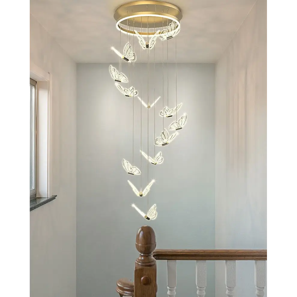 Modern Butterfly Chandelier for Living Staircase Bedroom - Cool Light / 13 Heads Home &