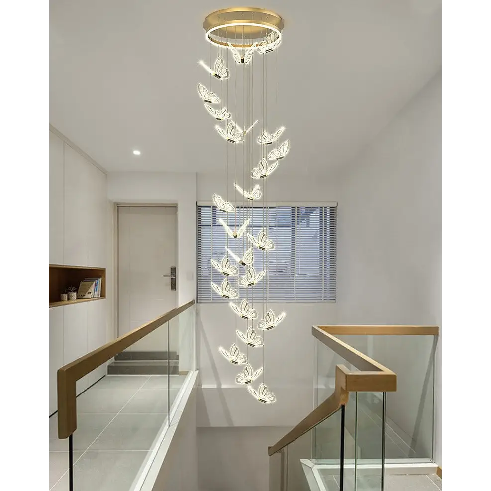 Modern Butterfly Chandelier for Living Staircase Bedroom - Cool Light / 19 Heads Home &