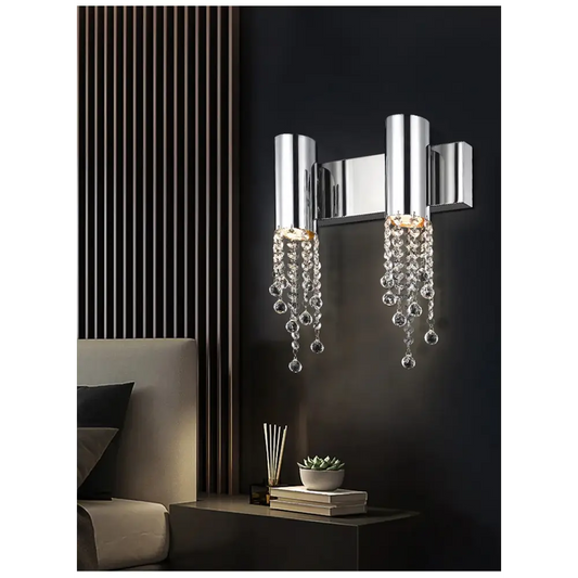 Modern Chrome 2 lights Wall Sconce for Living Bedroom - Sconces