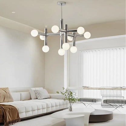 Modern Chrome Glass Ball Creative Sputnik Chandelier - Warm White Lighting > Ceiling