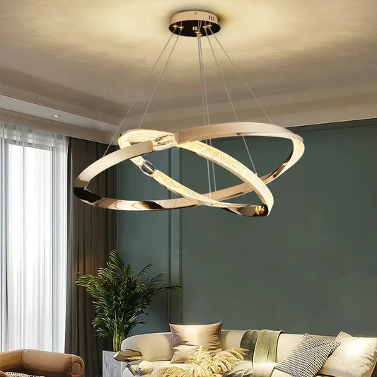 Modern Creative Ring Crystal Chandelier for Living Bedroom