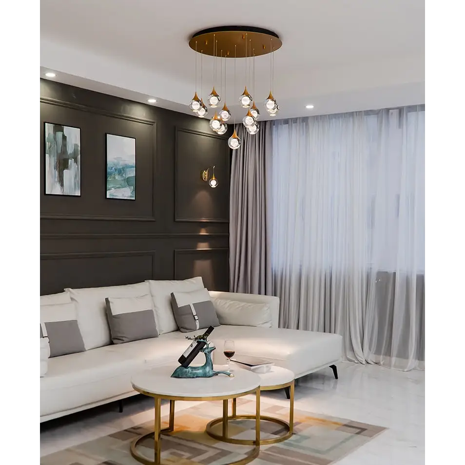 Modern Crystal LED Ceiling Chandelier with Balls for Living - Home & Garden > Lighting