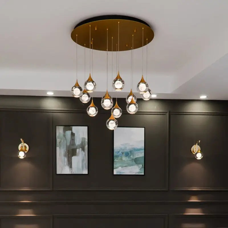 Modern Crystal LED Ceiling Chandelier with Balls for Living - Home & Garden > Lighting