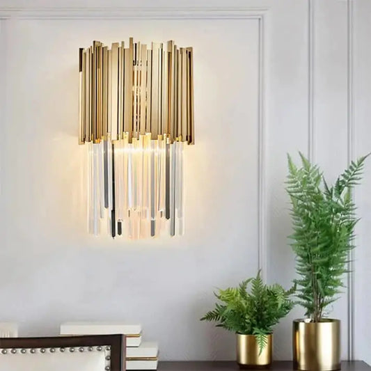 Modern Gold Crystal Wall Sconce for Bedside,Bedroom,Hallway - Sconces