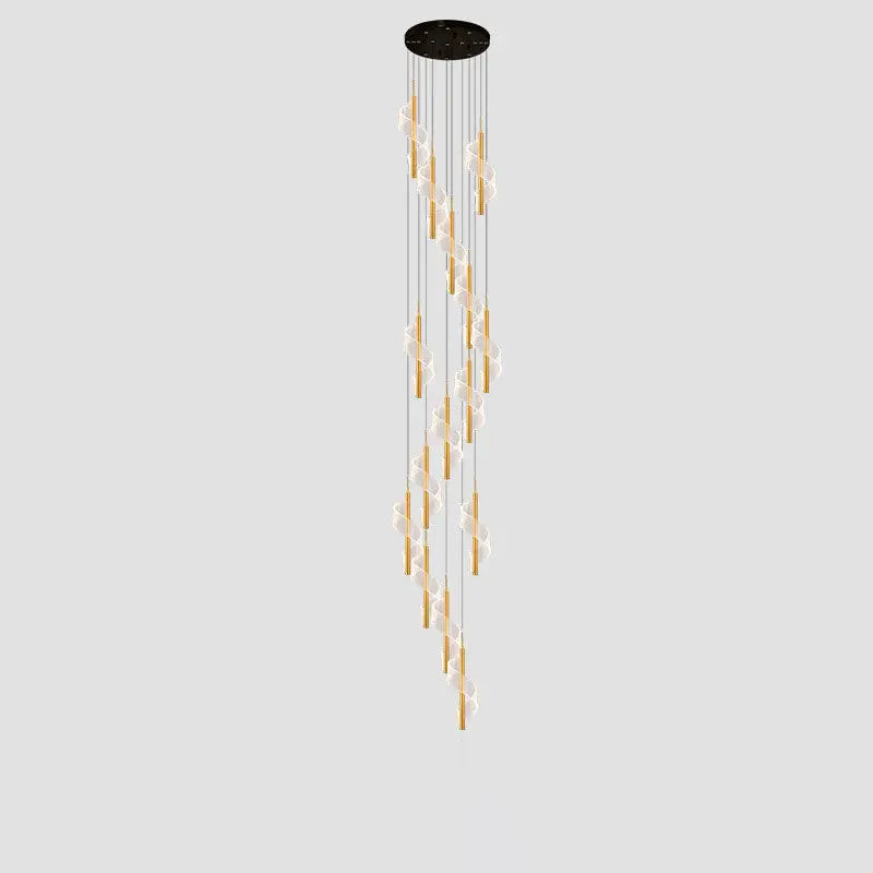 Modern Long Spiral Chandelier for Staircase Lobby Living - Home & Garden > Lighting