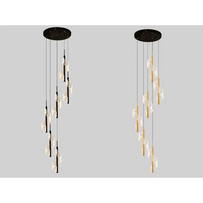 Modern Long Spiral Chandelier for Staircase Lobby Living - Home & Garden > Lighting