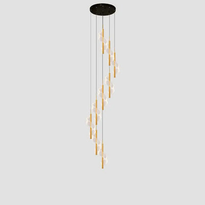 Modern Long Spiral Chandelier for Staircase Lobby Living - Home & Garden > Lighting