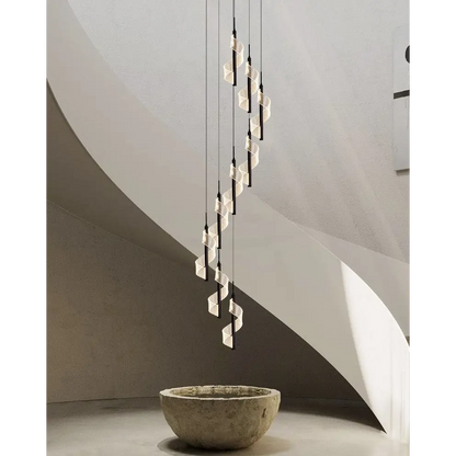 Modern Long Spiral Chandelier for Staircase Lobby Living - Home & Garden > Lighting