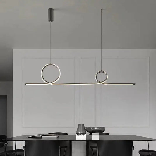 Modern Long Strip LED Pendant Light for Living Dining - Lighting