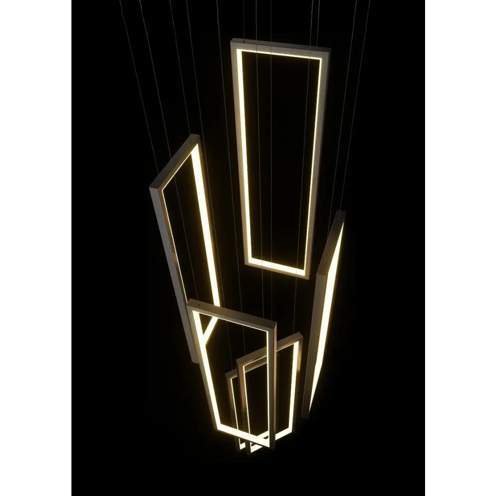 Modern Rectangle LED Chandelier for Staircase Lobby Living - Home & Garden > Lighting