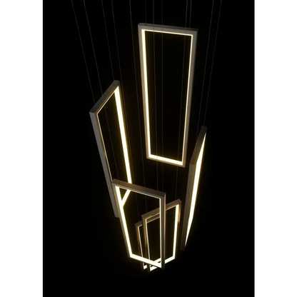 Modern Rectangle LED Chandelier for Staircase Lobby Living - Home & Garden > Lighting