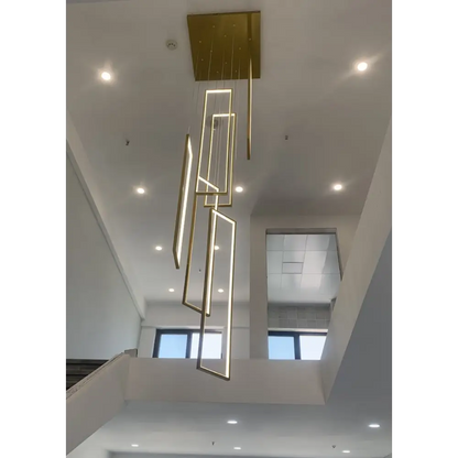 Modern Rectangle LED Chandelier for Staircase Lobby Living - Home & Garden > Lighting