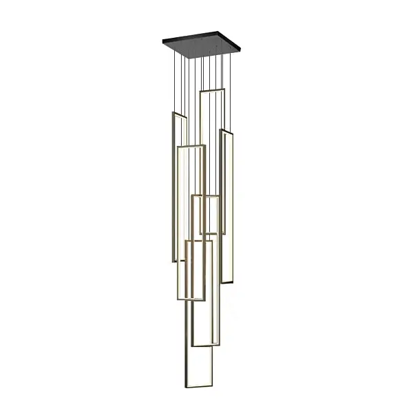 Modern Rectangle LED Chandelier for Staircase Lobby Living - Home & Garden > Lighting