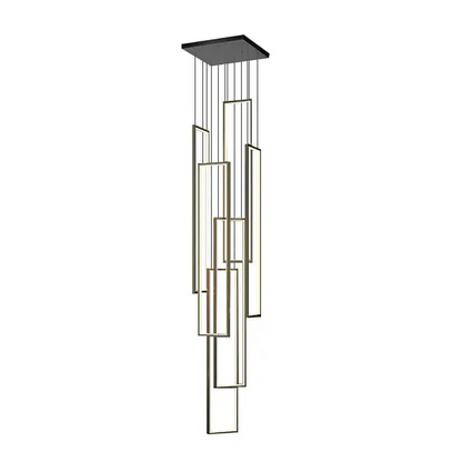 Modern Rectangle LED Chandelier for Staircase Lobby Living - Home & Garden > Lighting