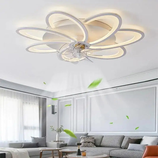 Nordic Creative Ceiling Fan with LED Light for Bedroom Living - Fans