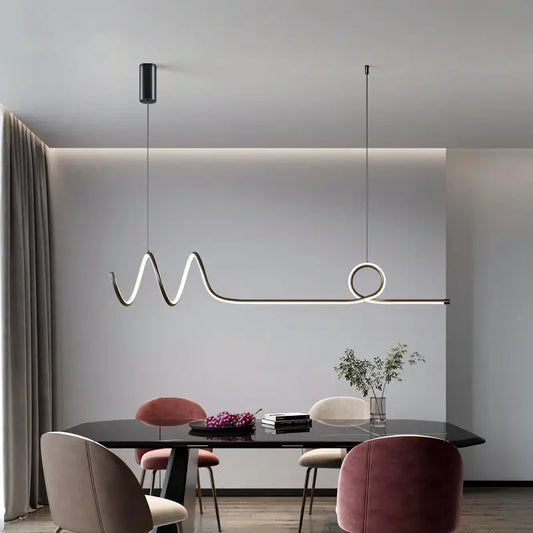 Nordic Long Strip LED Pendant Lamp for Living Dining - Lighting