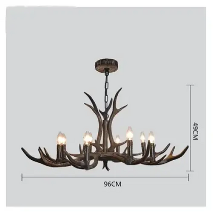 Nordic Romantic Deer LED Horn Chandelier for Living Restaurant - 8 Lights / Brushed gold