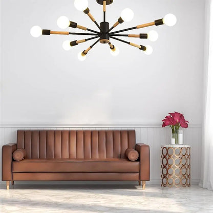 Nordic Rustic Flush Mount Sputnik Chandelier - Lighting > Ceiling lights Chandeliers