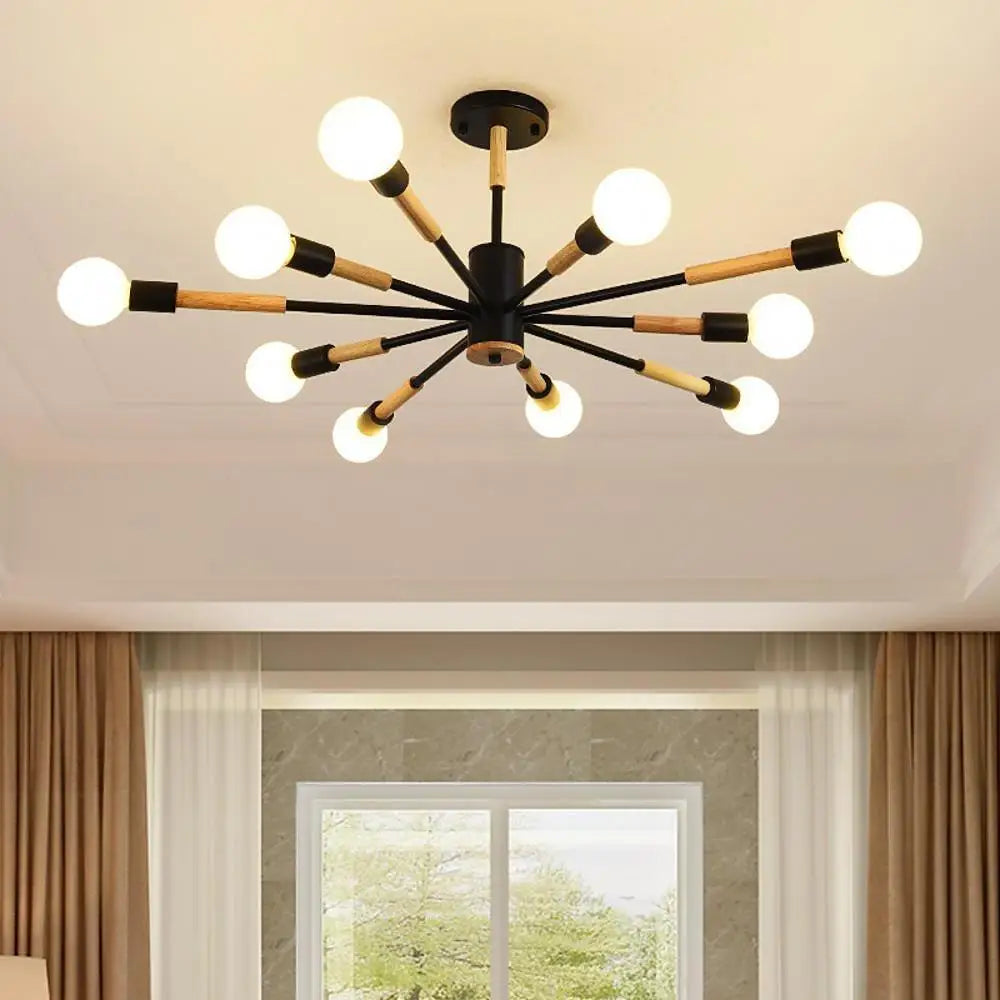 Nordic Rustic Flush Mount Sputnik Chandelier - Lighting > Ceiling lights Chandeliers