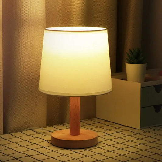 Nordic Wooden Fabric Shade Table Lamp - Lighting > & Floor Lamps Desk
