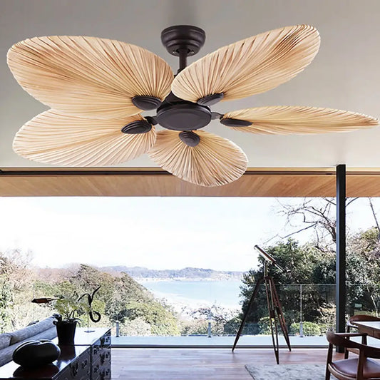 Palm Leaf Inverter Silent 52 Inch Ceiling Fan - Coffee Lighting > lights Fans