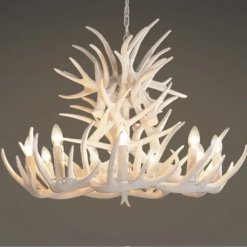 Retro Resin Antler Chandelier for Living Restaurant Bar - Home & Garden > Lighting