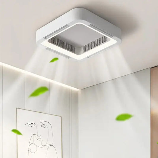 Smart Bladeless Ceiling Fan With Light for Living Bedroom Office - Fans