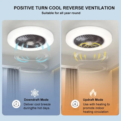 Smart Ceiling Fan with Light & Remote – 52cm Retractable Lighting > lights Fans