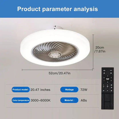 Smart Ceiling Fan with Light & Remote – 52cm Retractable golden / 71 80W / 220 V Lighting