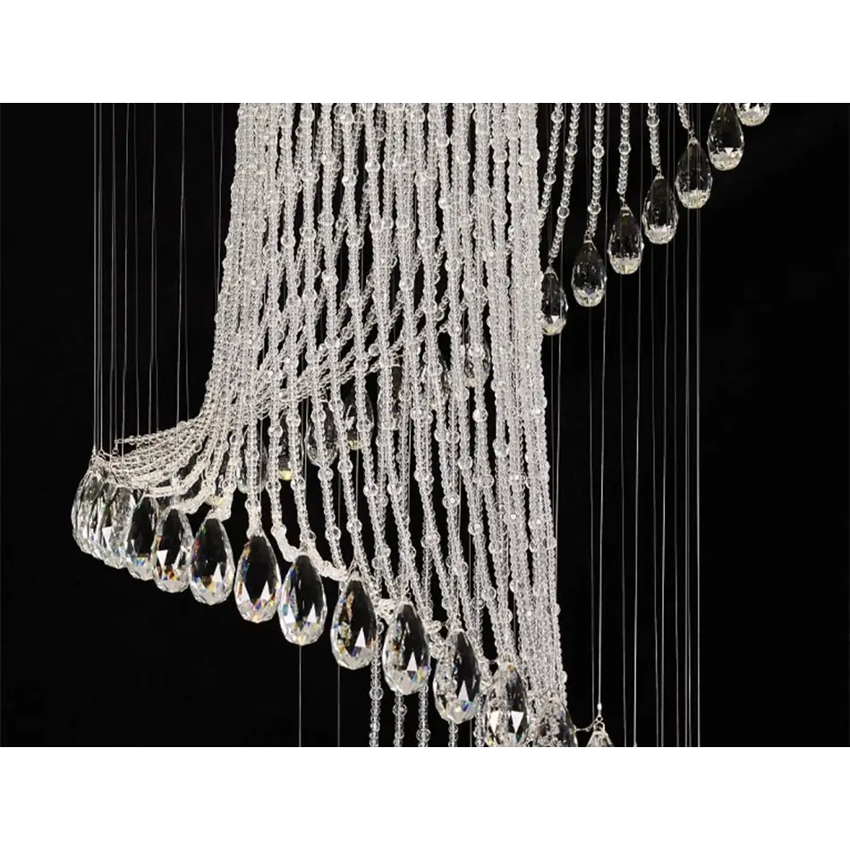 Spiral Crystal Staircase Ceiling Chandelier for Lobby Hall Stairwell - Home & Garden >